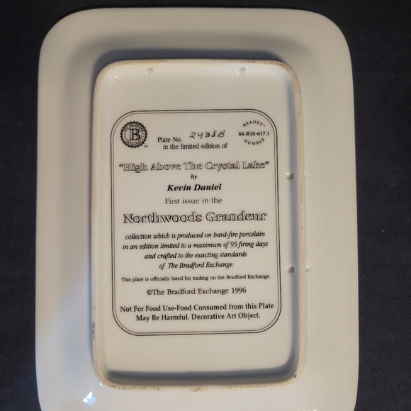 VTG Bradford Exchange 1996 "High Above The Crystal Lake" l. ed. Collection plate - Picture 4 of 7